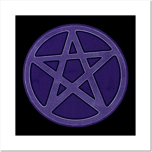 Purple  Stone Effect Pentagram Posters and Art